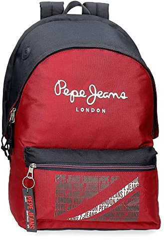 Pepe Jeans Clark Double Compartment Laptop Backpack 15.6 Red 31x44x15 cms Polyester 23.87L