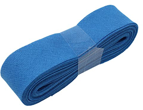 BIG-SAM 3 Meter Schrägband 20mm Breite in Unifarben - Biasband - zum Einfassen oder Verzieren von T-Shirts, Tischdecken, Deko und vieles mehr - blau (30)