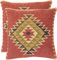 Arise Export Indischer Kissenbezug, handgewebt, indischer Kelim, 45,7 x 45,7 cm, Boho-Ethno-Kissenbezüge, Jute-Kissenbezüge, dekorative Jute, quadratisch, 2 Stück