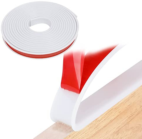 5M U-Form Selbstklebend Möbelkantenband, Innenbreite 16 mm Flexible TPE Faltbarer Kantenschutz, Umleimer Furnierklebeband, für Tisch, Schrank Schutz&Reparatur, weiß