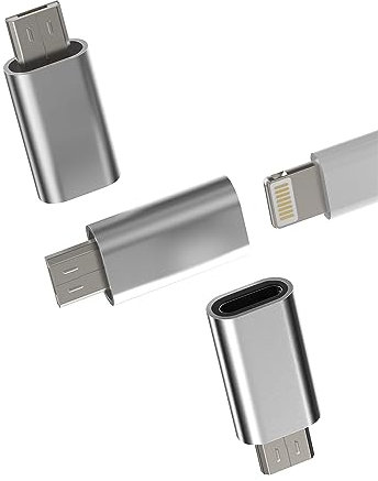 Adaptateur Micro USB vers Lightning(Lot De 3) Apple Jack Femelle Android Mâle Convertisseur Iphone Prise Cable Chargeur Connecteur Charger Câble Port Compatible pour Samsung Huawei Xiaomi Redmi