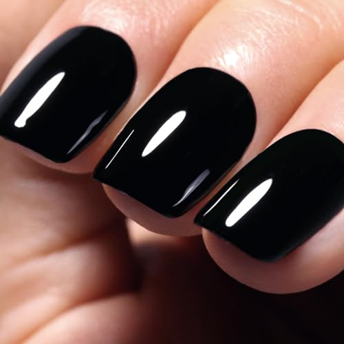 Ozzeal Gel Polish,1 Pcs 15ml Black Gel Nail Polish Soak off LED UV Gel Nail Polish Art Starter Manicure Salon DIY Nail Gel Polish at Home for Girl Women