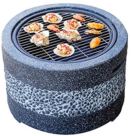 Pozo de Fuego al Aire Libre 55,5 cm/21,9 Kit de Parrilla de Barbacoa de jardín, Patio Trasero, Chimenea de jardín, Camping, tazón de Fuego de leña al Aire Libre