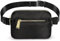 ZORFIN Bauchtaschen für Damen und Herren, Gürteltasche mit 4 Reißverschlusstaschen, modische Hüfttaschen, leichte Umhängetasche mit verstellbarem Riemen für Workout/Laufen/Wandern, Schwarz 290, 8 x