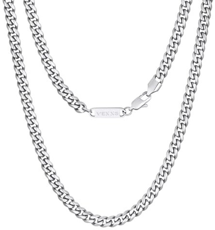 VEXXS Halskette Panzerkette Gold Panzer facettiert 5mm,18 Karat Vergoldet Edelstahl Herren Kette mit Diamantschliff,Goldkette für Herren Damen Männer, Schmuck Geschenk