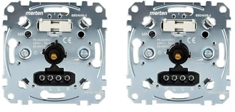 Schneider Electric Merten MEG5132-0000 Dimmschalter, Drehdimmer-Einsatz für ohmsche Last mit Druck-Wechselschalter 40-400 W, Unterputz zum Einbau von Schalter und Steckdose, Made in Germany