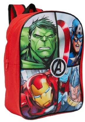 William Lamb Avengers Rucksack Kinder Charakter Hulk Captain America Iron Man & Thor Premium Schule Reisetasche, mehrfarbig