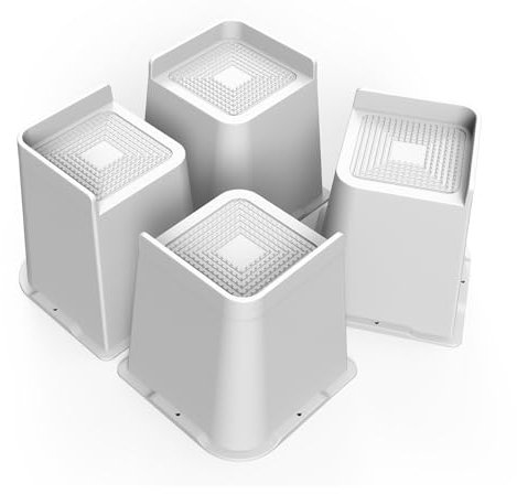 MXMZHXU Rehausseurs de meubles de 15 cm en forme de L, support robuste jusqu'à 6000 kg, lifts de lit surdimensionnés pour lit, canapé, tables, canapés, bureaux (blanc, 15 cm)