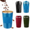 DOETYD Travel Mug with Leakproof Lid 380ML Stainless Insulated Coffee Thermal Cup Reusable Insulated Mug for Hot Cold Coffee Drinks Water (380ML Blue)