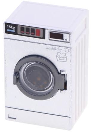 MagiDeal Miniatur Puppenhaus Waschmaschine Spielhaus Spielzeug 1/12 Dekoration Modell Waschküche Zubehör Möbel Kleine Appliance