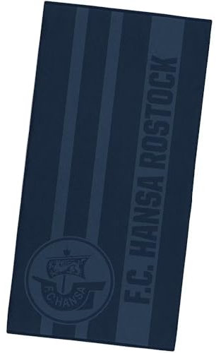F.C. Hansa Rostock Handtuch - Badetuch Streifen Navy