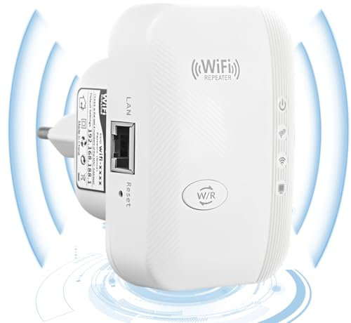 WLAN Repeater WiFi Verstärker - 300 Mbps Extender Mit Repeater/AP Modus, Ethernet Port, 1-Tap Setup - Für Alle WLAN Geräte