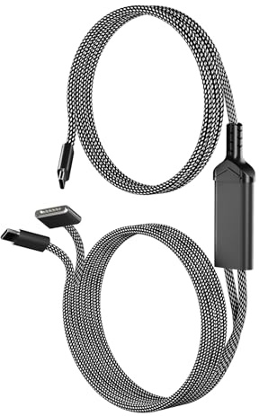 Steinwhale 140W Dual USB-C & Magnetic 3 Charging Cable 6.5FT/2M for iPhone iPad MacBook, Durable Nylon Braided, Compatible with All USB-C & Magnetic 3 Devices