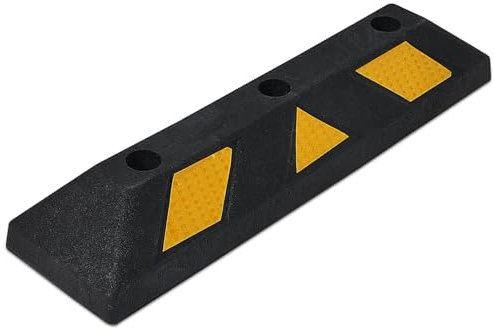 PartyKindom Parkblock Garage Parkstopp Gummi Radstopper Für Lkws Und Autos Druckfest Installieren Mit Reflektierenden Streifen Für Garagen Und Einfahrten