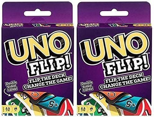 Mattel Uno Lot de 2 jeux de cartes Flip