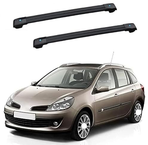 CCLXWY Aluminium Dachträger Relingträger,Dachgepäckträger Alu Relingträger 2 Stück für Clio Sports Tourer Wagon 2007-2020,A