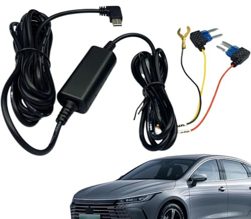 Hardwire Kit for Dash Camera, Hardwire Kit for Dash Camera, 12V-24V to 5V 2.5A Dashcam Cable Set - Multifunctional Fuse Hard Wire Set, 3-Core Power Cable, Car Accessories for Protecting Kraftf