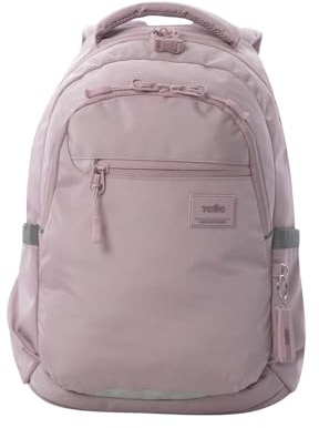 TOTTO - Mochila Ordenador Portátil 14 Pulgadas, Modelo Misisipi, Capacidad 21 L, Compartimento Tablet 10, Bolsillos Botella, Bolsillo Secreto, Espaldar Ergonómico, Correas en S, Color Keepsake Lilac