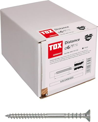 TOX Justierschraube Distance M verzinkt, 6 x 60 mm, 100 Stück, 09010102