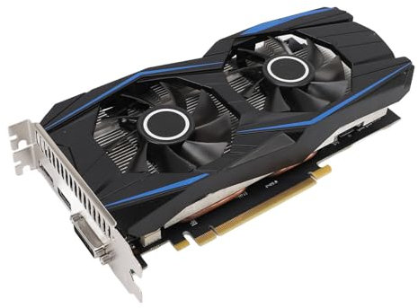 Gugxiom Computergrafikkarten, 4 GB GDDR5 -GPU -Grafikkarte für Gaming -PC, 128 -Bit -HDCP -Fertig mit 2 Lüfter und 4K -HDMI -Ausgabe für Glatte Spiele -Visuals