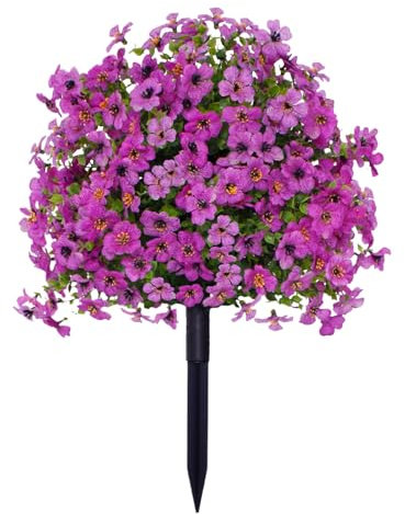 Whnbuij Artificiale Viola - Artificiale Colorato per Esterni - Arbusti Decorativi Riusabili per Sentieri, Giardino e Cortile