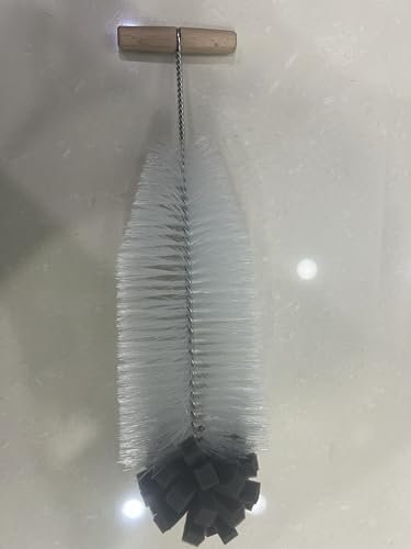 vinlley Die 35 cm Bürste ist ideal für Sodastream-Glas- und Duo-Kunststoffflaschen. Sie hat Harte Borsten und einen weichen Schwamm, reinigt kraftvoll, ohne die Flasche zu beschädigen, 2 Pack Schwarz