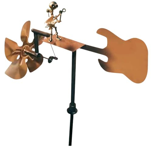 Metall Gitarrist Windmühle, Gitarristen Windrad Garten Deko, Gitarrist Windmühle Musik Figuren Und Statuen, Art Figur, Rock Gitarre Statue, Wind-Angetriebene Gitarre Skulptur Garten Dekoration