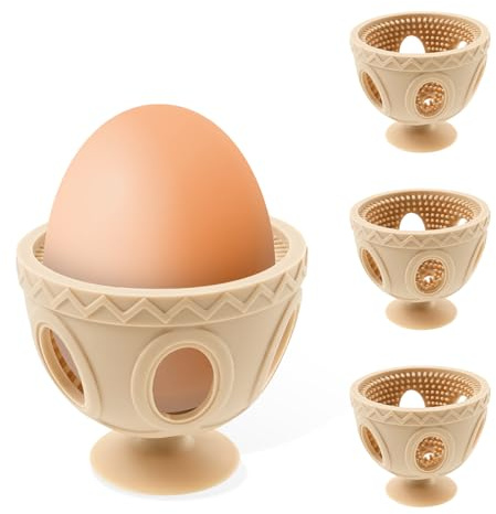 4 Stück Silikon Eierreinigungsbürste, Befüllbare Spülbürste Rotierender Eierreiniger Multifunktionale Eier Waschmaschine Wiederverwendbare Eierschrubber Küchenutensil mit Flexiblen Weichen Borsten