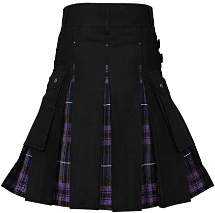 Gonna scozzese da uomo retrò a pieghe comoda gonna medievale a quadretti minigonna streetwear kilt scozzese per uomo scozzese gonne a pieghe vintage steampunk gonna medievale, Z01 viola, 3XL