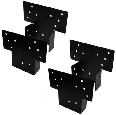GIWFBQTR 4Pcs Pergola Brackets Heavy Duty T-Angle Corner for Extension Post Gazebos for Extension Post Gazebos, Patio, Pergolas