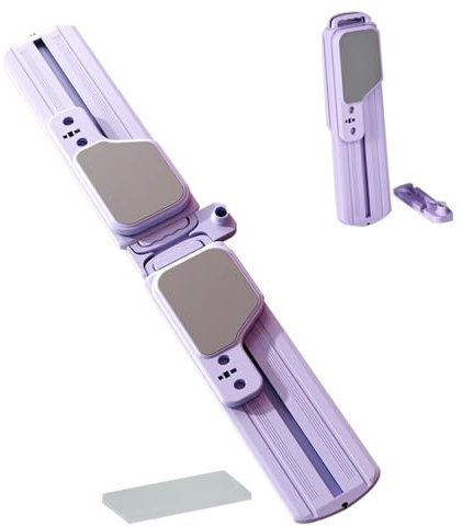Ski Machine, Split Home Skiing Exerciser, Apartment Fitness Equipment, Indoor Total Body Cardio Trainer for Pilates, Yoga, Rehabilitation, Fitness, Gym Use, White Purple