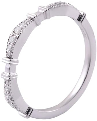 Wycian Ringe Frauen Damen Ringe 60 14 Karat Weißgold Moissanit Knoten mit Moissanit Größe 60 (19.1) Beliebt für Schwester Hochzeit Gravur