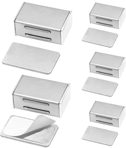 VEGCOO 6 Pezzi Calamite per Mobili Chiusura, Chiusura Magnetica Porta Inox Forte, Serratura Magnetica Potenti Adesivo per Porta, Cassetti, Cucina e Bagno (30 mm)
