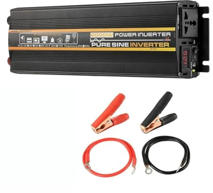 Onduleur Transformateur Convertisseur De Tension avec Prise Universelle, Onduleur Sinusoïdal Pur 12 V, 24 V vers 220 V, 8000 W/6000 W/4000 W/3000 W CC vers CA Convertisseur(50hz 24V 220V,4000W)