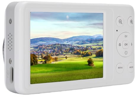 Eacam Fotocamera Digitale 4K da 64 MP, Zoom Ottico 10X, Zoom Digitale 2X, Fotocamera WiFi con Flash, Timer Selfie per Fotografia, Dotata di Messa a Fuoco Automatica AF, v (Bianco)
