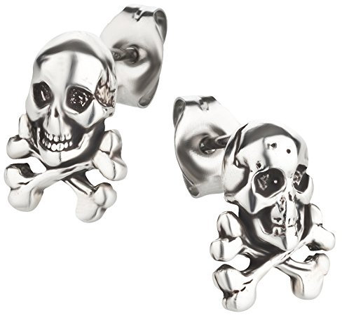 Ohrstecker Ohrringe Totenkopf Silber 925 Sterling als Ohrschmuck mit kleiner Schmuckbox - 7K - Schmuck Geschenke für Damen, Mädchen, Jungen, Kinder und Herren