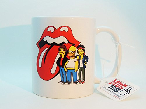 Mugtime (TM - Inspired by Stones Simpsons - Simpsonised - Rock - Music - Mick Jagger - Keith Richards - Ceramic Coffee Tea Mug Cup 320ml