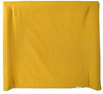 Blausberg Baby - Bezug kompatibel mit IKEA-Wickelauflage Vädra 74x80 cm – in Senf-Gelb - aus 100% Baumwolle-Musslin, Oeko-Tex ® Standard 100 zertifiziert