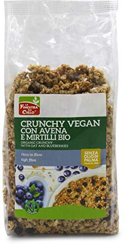 La finestra sul cielo, Crunchy vegan con avena e mirtilli bio, vegan, 375g