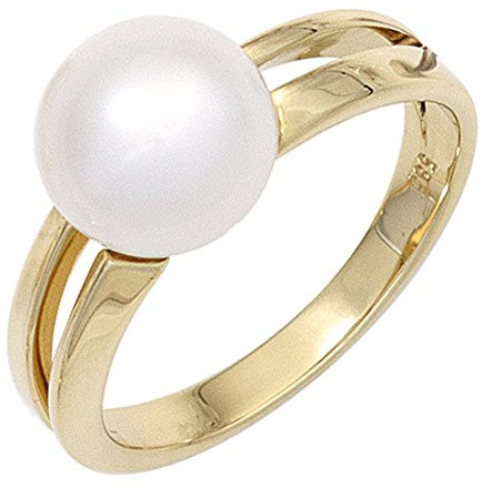 Jobo Damen Ring 585 Gold Gelbgold 1 Süßwasser Perle Goldring Perlenring Größe 62