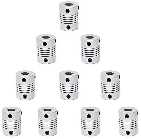 TUZUK 10PCS Flexible Couplings 5mm to 8mm NEMA 17 Shaft Coupler for CR-10 CR-10S S4 S5 Makerbot RepRap Prusa i3 3D Printer Or CNC Machine