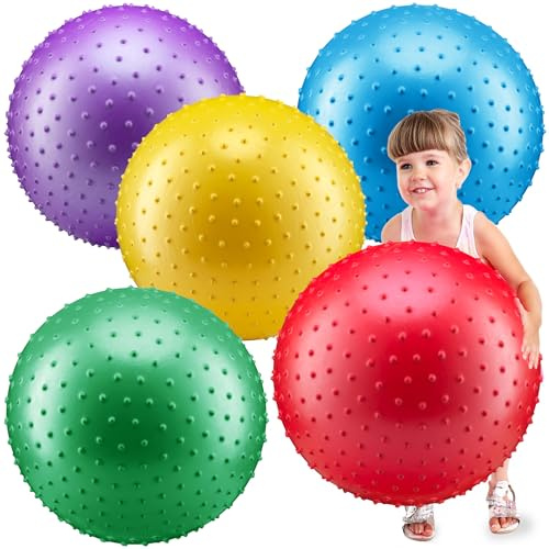 18-Inch Giant Inflatable Knobby Balls for Toddlers and Kids - (Pack of 5)