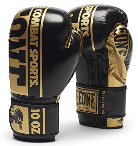 LEONE 1947 Nexplosion Guantes de Boxeo, Adultos Unisex, Negro, 10Oz