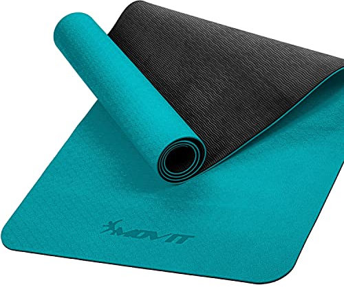 MOVIT Gymnastikmatte, Yogamatte, hautfreundlich und rutschfest, 190 x 100cm, Stärke 0,6cm, Petrol