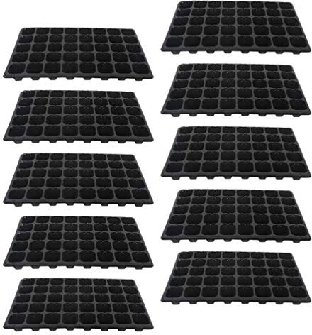 BESTonZON 10 Pz 40 Celle Seme Starter Vassoio con Fori di Drenaggio Piante Vassoio di Semina Tappi di Germinazione in Plastica per Piantare Serra Wheatgrass (Nero)