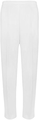 WearAll Women Elasticated Pocket Trousers Pants White 16W - 29L