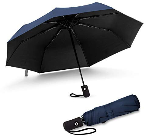 JIGUOOR Regenschirm, kompakte starke winddichte automatische Regenschirme, faltende leichte, tragbare Reise UV Golf Regenschirm für Regen, Auto Öffnen und Schließen Frauen/Männer Regenschirm