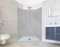 NORILIVING Duschrückwand Fliesenersatz Dusche 90x200 cm Motiv Beton Struktur dunkel | Duschwand ohne Bohren 3 teilig | Wandverkleidung Bad Aluverbundplatte 3 mm