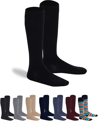 RS. Harmony Stützkniestrümpfe mit Kompression für lange Flug-reisen und Auto-fahrten sowie für's Büro, Thrombose Socken und Stützstrümpfe gegen geschwollene Beine, 2 Paar, marine, 39-42