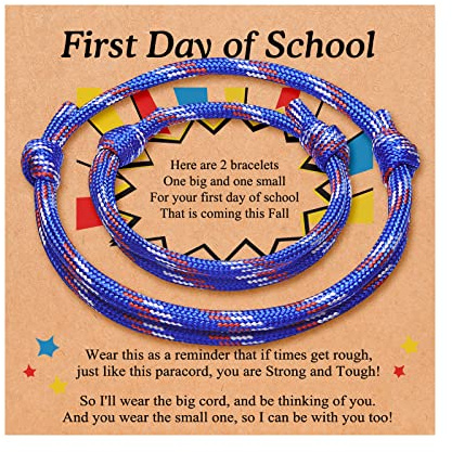 PINKDODO Armband zum Schulanfang, Geschenk für Mama und mich, Armband für Mutter und Sohn, 3.9-7.9 inches (small), 5.5-11.5 inches (large), Nylon, Kein Edelstein